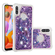 Silicone Candy Rubber TPU Bling-Bling Soft Case Cover S04 for Samsung Galaxy A11 Purple