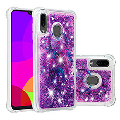 Silicone Candy Rubber TPU Bling-Bling Soft Case Cover S04 for Samsung Galaxy A30 Purple