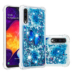 Silicone Candy Rubber TPU Bling-Bling Soft Case Cover S04 for Samsung Galaxy A50S Blue