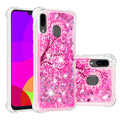 Silicone Candy Rubber TPU Bling-Bling Soft Case Cover S05 for Samsung Galaxy M10S Hot Pink