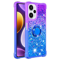 Silicone Candy Rubber TPU Bling-Bling Soft Case Cover with Finger Ring Stand YB2 for Xiaomi Poco F5 5G Purple