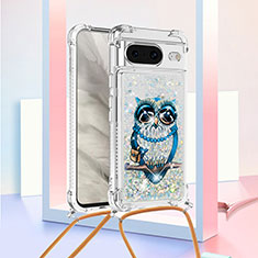 Silicone Candy Rubber TPU Bling-Bling Soft Case Cover with Lanyard Strap S02 for Google Pixel 8 5G Mixed