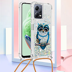 Silicone Candy Rubber TPU Bling-Bling Soft Case Cover with Lanyard Strap S02 for Xiaomi Poco X5 5G Mixed