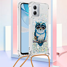 Silicone Candy Rubber TPU Bling-Bling Soft Case Cover with Lanyard Strap YB2 for Motorola Moto G 5G (2023) Mixed