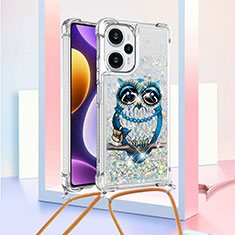 Silicone Candy Rubber TPU Bling-Bling Soft Case Cover with Lanyard Strap YB2 for Xiaomi Redmi Note 12 Turbo 5G Mixed