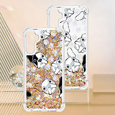 Silicone Candy Rubber TPU Bling-Bling Soft Case Cover YB1 for Samsung Galaxy A34 5G Gold