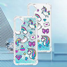 Silicone Candy Rubber TPU Bling-Bling Soft Case Cover YB1 for Samsung Galaxy A34 5G Sky Blue