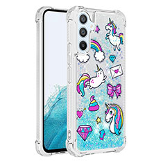 Silicone Candy Rubber TPU Bling-Bling Soft Case Cover YB1 for Samsung Galaxy A54 5G Sky Blue