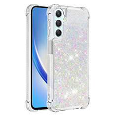 Silicone Candy Rubber TPU Bling-Bling Soft Case Cover YB3 for Samsung Galaxy A24 4G Silver