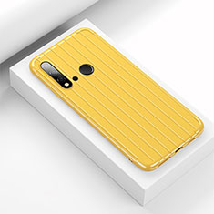 Silicone Candy Rubber TPU Line Soft Case Cover C01 for Huawei P20 Lite (2019) Yellow