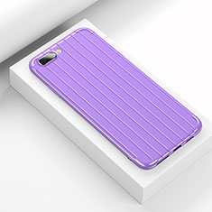 Silicone Candy Rubber TPU Line Soft Case Cover C02 for Oppo K1 Purple