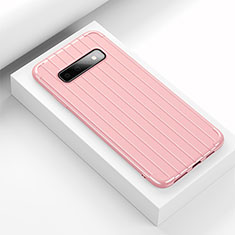 Silicone Candy Rubber TPU Line Soft Case Cover C02 for Samsung Galaxy S10 Plus Pink