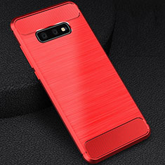 Silicone Candy Rubber TPU Line Soft Case Cover C02 for Samsung Galaxy S10e Red