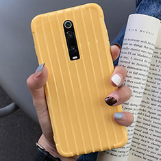 Silicone Candy Rubber TPU Line Soft Case Cover C03 for Xiaomi Mi 9T Yellow