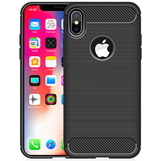 Silicone Candy Rubber TPU Line Soft Case Cover for Apple iPhone Xs Black