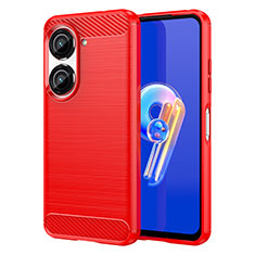 Silicone Candy Rubber TPU Line Soft Case Cover for Asus Zenfone 9 Red