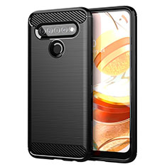 Silicone Candy Rubber TPU Line Soft Case Cover for LG K61 Black
