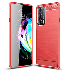 Silicone Candy Rubber TPU Line Soft Case Cover for Motorola Moto Edge Lite 5G Red