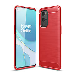 Silicone Candy Rubber TPU Line Soft Case Cover for OnePlus 9 Pro 5G Red