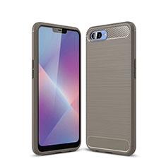 Silicone Candy Rubber TPU Line Soft Case Cover for Oppo AX5 Gray