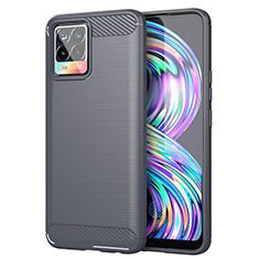 Silicone Candy Rubber TPU Line Soft Case Cover for Realme 8 4G Gray