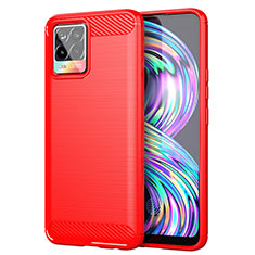 Silicone Candy Rubber TPU Line Soft Case Cover for Realme 8 4G Red