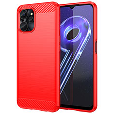Silicone Candy Rubber TPU Line Soft Case Cover for Realme 9i 5G Red