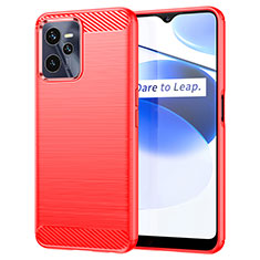 Silicone Candy Rubber TPU Line Soft Case Cover for Realme C35 Red