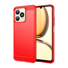 Silicone Candy Rubber TPU Line Soft Case Cover for Realme C53 India Red