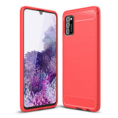 Silicone Candy Rubber TPU Line Soft Case Cover for Samsung Galaxy A03s Red