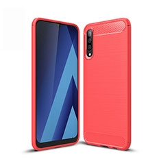 Silicone Candy Rubber TPU Line Soft Case Cover for Samsung Galaxy A30S Red