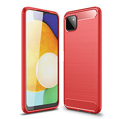 Silicone Candy Rubber TPU Line Soft Case Cover for Samsung Galaxy F42 5G Red