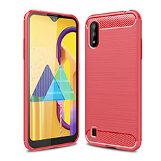 Silicone Candy Rubber TPU Line Soft Case Cover for Samsung Galaxy M01 Red