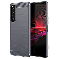 Silicone Candy Rubber TPU Line Soft Case Cover for Sony Xperia 1 IV Gray