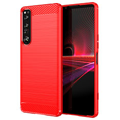 Silicone Candy Rubber TPU Line Soft Case Cover for Sony Xperia 1 IV Red