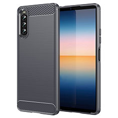 Silicone Candy Rubber TPU Line Soft Case Cover for Sony Xperia 10 IV SOG07 Gray
