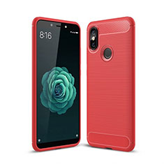Silicone Candy Rubber TPU Line Soft Case Cover for Xiaomi Mi A2 Red