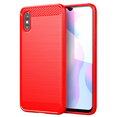 Silicone Candy Rubber TPU Line Soft Case Cover for Xiaomi Redmi 9i Red