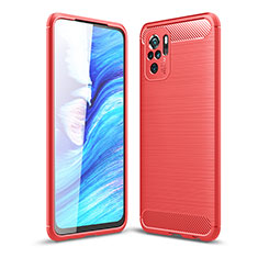 Silicone Candy Rubber TPU Line Soft Case Cover for Xiaomi Redmi Note 10 4G Red