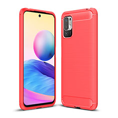 Silicone Candy Rubber TPU Line Soft Case Cover for Xiaomi Redmi Note 10 5G Red