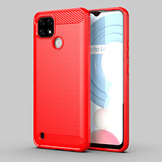 Silicone Candy Rubber TPU Line Soft Case Cover MF1 for Realme C25Y Red