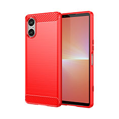 Silicone Candy Rubber TPU Line Soft Case Cover MF1 for Sony Xperia 5 V Red