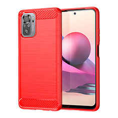 Silicone Candy Rubber TPU Line Soft Case Cover MF1 for Xiaomi Redmi Note 10 4G Red