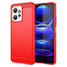 Silicone Candy Rubber TPU Line Soft Case Cover MF1 for Xiaomi Redmi Note 12 4G Red