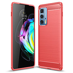 Silicone Candy Rubber TPU Line Soft Case Cover S01 for Motorola Moto Edge S Pro 5G Red