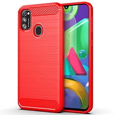 Silicone Candy Rubber TPU Line Soft Case Cover S01 for Samsung Galaxy M30s Red