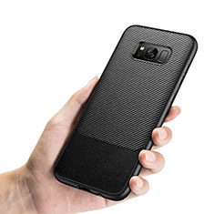 Silicone Candy Rubber TPU Twill Soft Case B03 for Samsung Galaxy S8 Black