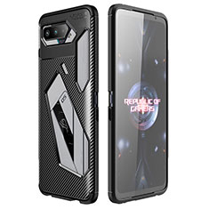 Silicone Candy Rubber TPU Twill Soft Case Cover for Asus ROG Phone 5 ZS673KS Black