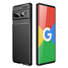 Silicone Candy Rubber TPU Twill Soft Case Cover for Google Pixel 7 Pro 5G Black