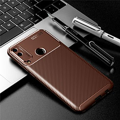 Silicone Candy Rubber TPU Twill Soft Case Cover for Huawei Honor Play4T Brown